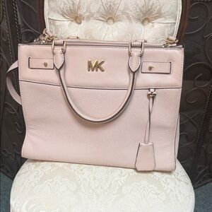 Michael Kors Light Pink Satchel with Gold Accents